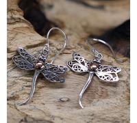 KDMD Women's Silver & Gold Earring - Dragonflies KDMD Silver One Size