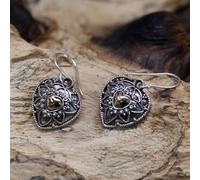 KDMD Women's Silver & Gold Earring - Mandala Hearts KDMD Silver One Size