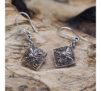 KDMD Women's Silver & Gold Earring - Square Drop KDMD Silver One Size