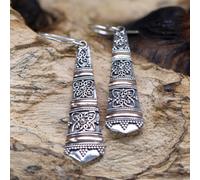 KDMD Women's Silver & Gold Earring - Tribal Drops KDMD Silver One Size