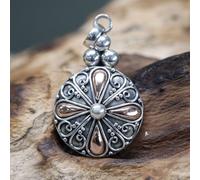 KDMD Women's Silver & Gold Pendant - Classic Round KDMD Silver One Size