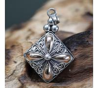 KDMD Women's Silver & Gold Pendant - Square Drop KDMD Silver One Size