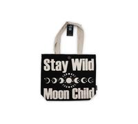 KDMD Women's Stay Wild Mood Child Black Cotton Tote Bag - Durable & Spacious KDMD Black