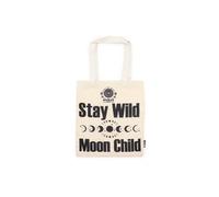 KDMD Women's Stay Wild Moon Child Cotton Tote Bag-Natural 4oz, Lightweight & Sturdy in Beige KDMD Beige