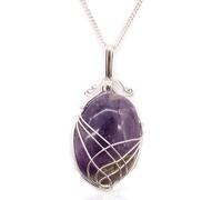 KDMD Women's Swirl Wrapped Gemstone Necklace - Amethyst in Purple KDMD Purple One Size