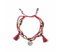 KDMD Women's Temple String Bracelet - Endless Wisdom in Red KDMD Red One Size