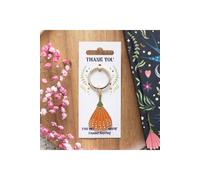 KDMD Women's Thank You for Helping Me Grow Flower Keyring - Teacher & Mentor Gift in Orange KDMD Orange One Size