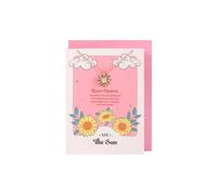 KDMD Women's The Sun Celestial Rose Quartz Necklace Card in Gold KDMD Gold One Size