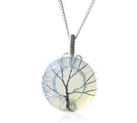 KDMD Women's Tree of Life Gemstone Necklace - Opalite in White KDMD White One Size