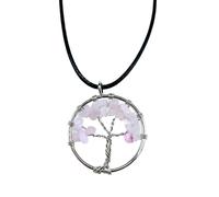 KDMD Women's Tree of Life Pendant - Rose Quartz in White KDMD White One Size