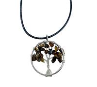 KDMD Women's Tree of Life Pendant - Tiger Eye in Brown KDMD Brown One Size