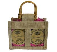 KDMD Women's Two Jar Jute Gift Bag - Natural in Brown KDMD Brown