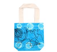 KDMD Women's Tye-Dye Cotton Bag (6oz) - 38x42x12cm - Compass - Blue - Natural Handle | Size: 38 x 42 x 12 cm KDMD Blue 38 x 42 x 12 cm