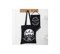 KDMD Women's Witchy Tote Bag - Spell-Casting Witches Graphic Canvas Shopper in Black KDMD Black
