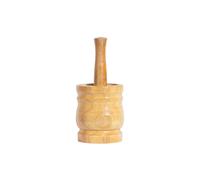 KDMD Wood Mortar & Pestle Herb Spice Grinder Light Wood 10x13cm in Brown | Size: 10x13 cm KDMD Brown 10x13 cm