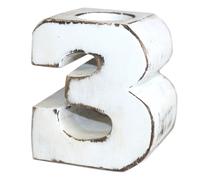 KDMD Wooden Birthday Numbers - No.3 in White KDMD White