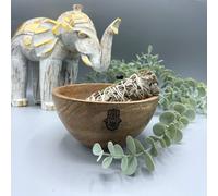 KDMD Wooden Smudge & Ritual Offerings Bowl - Hamsa - 13x7cm in Brown | Size: 13x7 cm KDMD Brown 13x7 cm