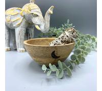 KDMD Wooden Smudge & Ritual Offerings Bowl - Three Moons - 13x7cm in Brown | Size: 13x7 cm KDMD Brown 13x7 cm