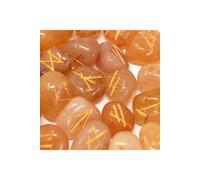 KDMD Yellow Aventurine Rune Stone Set in Pouch 25 Mystical Symbols KDMD Yellow
