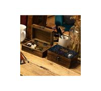 KDMD You Are Stardust Enamelled Mango Wood Box - Cosmic Keepsake Storage in Brown KDMD Brown