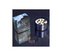 KDMD Zodiac Crystal Candle & Gemstone Bracelet Set - Virgo, Oud Fragrance in Blue KDMD Blue