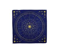 KDMD Zodiac Tarot Reading Cloth - Mystical 75x75cm Polyester Tarot Mat in Blue | Size: 75x75 cm KDMD Blue 75x75 cm