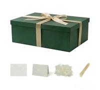 KdmNzoo Extra Large Gift Box with Lid 42x32x15.5 cm, Green Gift Boxes for presents Packaging for Birthdays, Valentine's Day, Christmas, (Include Shredded Paper Fill, Envelope Card Ribbon)