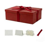 KdmNzoo Extra Large Gift Box with Lid 42x32x15.5 cm, Red Gift Boxes for presents Packaging for Birthdays, Valentine's Day, Christmas, (Include Shredded Paper Fill, Envelope Card Ribbon)