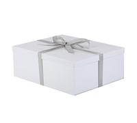 KdmNzoo Extra Large Gift Box with Lid 42x32x15.5 cm, White Gift Boxes for presents Packaging for Birthdays, Valentine's Day, Christmas, (Include Shredded Paper Fill, Envelope Card Ribbon)
