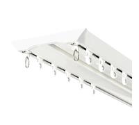 kDouble Ceiling Rail forDrapery Rods (White 180cm) Ideal for Living Room Bedroom Bathroom & Room DividersAluminum Construct