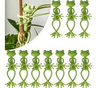 Kdouehg 10 Pcs Frog Plant Stand, Green Frog Plant Supports, Plant Frog Holder, Cute Support for Small Potted Plants & Succulents
