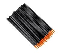 Kdouehg 100Pcs Beauty Makeup Eyeliner Brushes Make Up Brush Disposable Eyeliner Brush with Cap Yellow