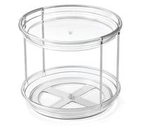 Kdouehg 2 Tier Organizer, 9.25Inch Turntable for Cabinet, Stackable Turntable Organizer Rotating Spice Rack Organization