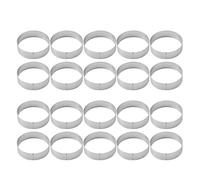 Kdouehg 20-Piece Stainless Steel Tart Mold Set with Holes, 7cm Circular Rings for Fruit Pie and Quiches Baking