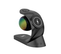 Kdouehg 5 in 1 Bluetooth Speaker Magnetic Wireless Charger 15W Fast Charge for Watch Earphone for Universal Mobile Black