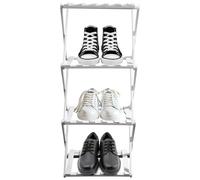 Kdouehg Bamboo Shoe Rack for Entryway - Foldable, Narrow Organizer for Small Spaces, White,