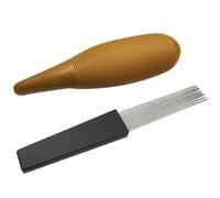 Kdouehg Guiro Instrument Fish Shaped Sand Drum Percussion Instrument with 1 Scraper Musical Training Tool Style A