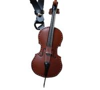Kdouehg Leather Violin and Cello Keychain Mini Musical Instrument Keychain Vintage Leather Violin Keychain Brown