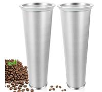 Kdouehg Set of 2 Stainless Steel Coffee and Tea Filters for Cold Brewing, Fits 64oz Wide Mouth Jars, Food Safe Quality