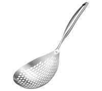 Kdouehg Slotted Spoon 304 Stainless Steel Skimmer Spoon with Long Handle Efficient Skimmer Ladle Multifunctional Strainer Spoon