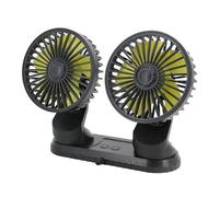 Kdouehg USB-Powered Universal Dual Head Car Fan - Adjustable 3-Speed Cooling Air Dashboard Fan