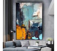KDOVOKD Abstract Graffiti Painting on Canvas wall painting Modern Nordic Home Decor Living Room Wall Decor Ready to Hang Size 80x110cm(31x43in) with black frame