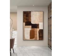 KDOVOKD Large Nordic Wall Art Abstract Painting Beige Brown Painting Canvas Art Wall Decor Minimalist and Modern Home Decor 90x140cm(35x55in) No frame