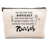 kdqua Nurses Inspirational Makeup Bag, Nursing W ifts, Nurse Appreciation Gifts, Inspirational Gift for Women Cosmetic Bags Zipper Pouch Travel Organizer Toiletry Bag