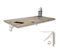 KDR Produktgestaltung Wall folding table Desk Table top 80x40 cm in knotty oak Folding table Dining Kitchen Bar foldable for wall mounting
