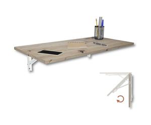 KDR Produktgestaltung Wall folding table Desk Table top 80x40 cm in knotty oak Folding table Dining Kitchen Bar foldable for wall mounting