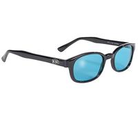KD's Pacific Coast Original Biker Sunglasses (Black Frame/Turquoise Lens)
