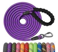 Kdsvakd Training Lead for Dogs, 3m / 10ft Dog Rope Lead with Carabiner Clip and Padded Handle, Reflective Recall Puppy Leash for Puppy, Small, Medium, Large Dog, Purple