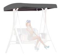 KDTRKH Outdoor Swing Canopy Replacement, Patio Chair Top Cover for Swing, Waterproof UV Resistant Swing Canopy Seat Top Sunproof Protection Cover,Grey,213x122x18/23cm