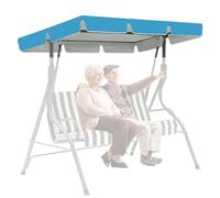 KDTRKH Patio Canopy Swing Cover Replacement Canopy for Swing Seat 2 3 Seater Swing Chair Canopy Cover Anti-UV/Waterproof Hammock Cover Top for Outdoor Garden Patio,Sky Blue,195x125x15cm